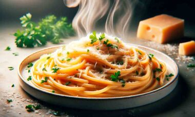 Aprenda a preparar o clássico Espaguete à Carbonara. Ilustração: Receita fácil