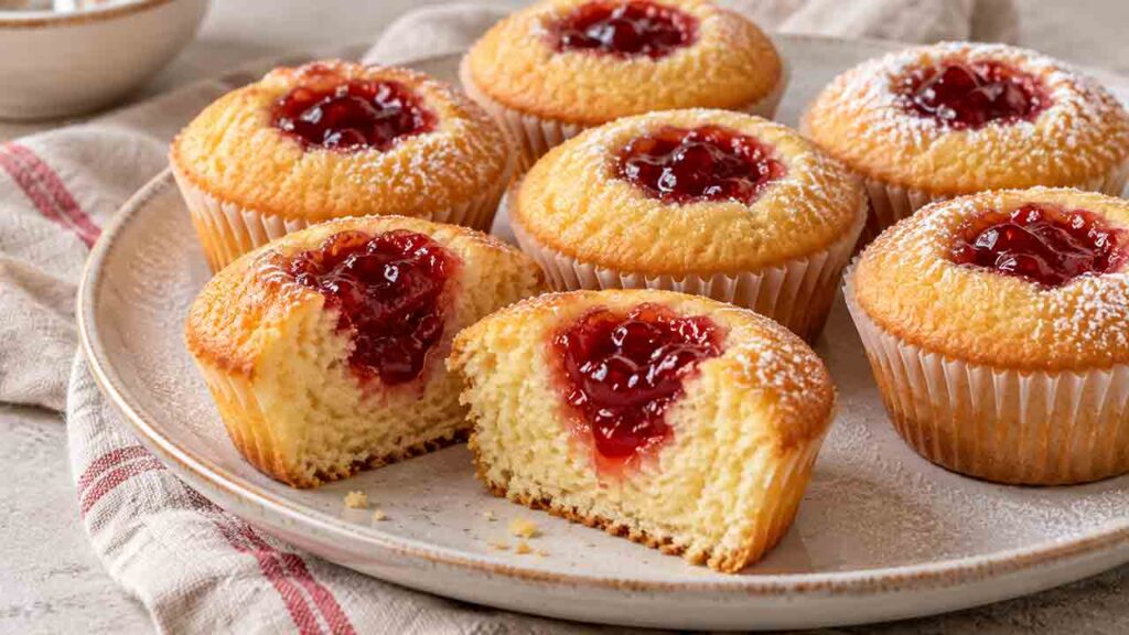 Bolinho com geleia de morango. Imagem: Condutta.com/IA